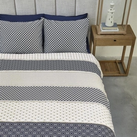 Dekbedovertrek Riviera Maison Ropes Marineblauw Katoen
