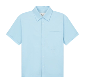 Shirt Olaf Hussein Men Boxy Mini Check Surf Blue