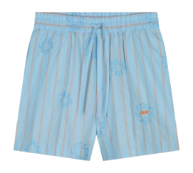 Shorts Olaf Hussein Femme Rayé Brodé Soleil Surf Bleu