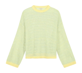 T-shirt Manches Longues Olaf Hussein Women Loose Knit Top Seafoam Green