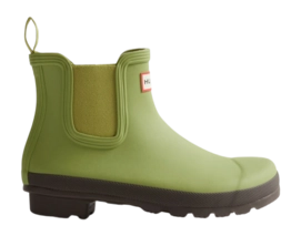 Wellies Hunter Women Original Chelsea Green Olive / Chocolate Brown
