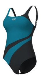 Badpak Arena Women W Swimsuit Liliana U Back C Cup night grey-green Blue