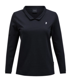 Polo Shirt Shirt Peak Performance Women Coolmax LS Top Black