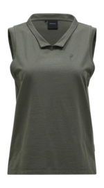 Polo Shirt Peak Performance Women Coolmax Sleeveless Top Pine Needle