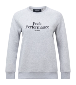Pullover Peak Performance Original Crew Damen Med Grey Melange Black