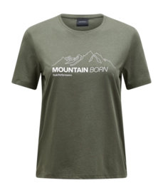 T-Shirt Peak Performance Explore Graphic Tee Damen Pine Needle