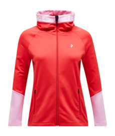 Jacke Peak Performance Rider Zip Hood Damen Brilliant / Red Morning Dew