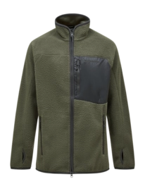 Zip Sweatshirt Peak Performance Men Pile Zip Jacket Pine Needle 25
