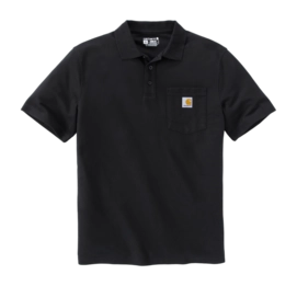 Polo Carhartt Homme Mi-épaisseur M/C Poche Noir