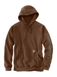 Hoodie Carhartt Men Sleeve Logo Hooded Sweatshirt Mocha Heather