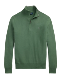 Pull Ralph Lauren Homme Maille Mesh Quart-Zip Fatigue