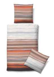 Bettwäsche Biberna Seersucker Cross Stripe Macchiato Seersucker