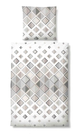 Bettwäsche Biberna Diamond Grau Seersucker