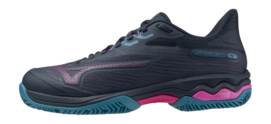 Padelschoen Mizuno Women Wave Exceed Light 2 Padel Midnight Navy Fuchsia Purple Enamel Blue