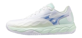 Tennis Shoes Mizuno Women Wave Enforce Court CC White Frontier Blue Bay