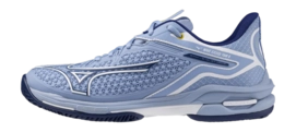 Chaussures de Tennis Mizuno Femme Wave Exceed Tour 6 CC Bel Air Bleu Bellwether Bleu Blanc
