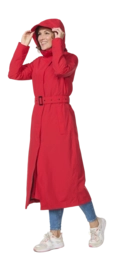 Rain jacket Happy Rainy Days Montreal Long Raincoat Red 25