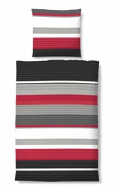 Bettwäsche Biberna Bars Titanium Seersucker