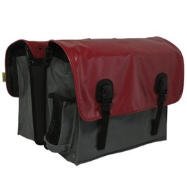 Fietstas Beck Classic Grijs Bisonyl Rode Flap