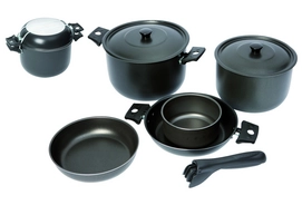 Pannenset Bo-Camp Nestbaar Aluminium 6-Delig