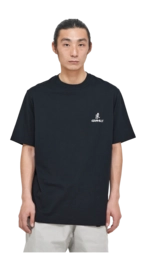 2---Gramicci-G4SU-T096-Unisex-Black-One-Point-Logo-Tee-Front-Model-Detail