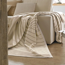 Jacquard Plaid Ibena Solare Futura Echo Beige