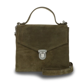 Shoulderbag Shabbies Amsterdam Suede Mediuem Green Medium
