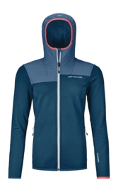 Sweatjacke Ortovox Fleece Plus Hoody Damen Petrol Blue