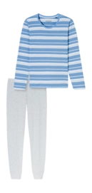 Pyjama Schiesser 181255 Casual Essentials Damen Light Blue