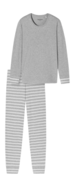 Pyjama Schiesser 181746 Casual Essentials Damen Silver Grey Melange