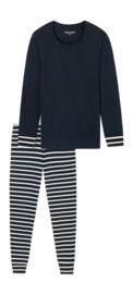 Pyjama Schiesser 181746 Casual Essentials Damen Night Blue