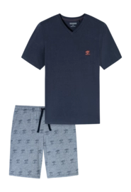Pyjama Schiesser Men 182609 95/5 Nightwear Night Blue