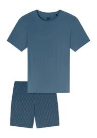Pyjama Schiesser 182739 Long Life Soft Herren Atlantic Blue