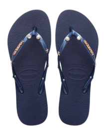 Tongs Havaianas Femme Slim Luxe Aqua Navy Blue