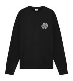 Sweatshirt Filling Pieces Men Gowtu Tonal Black