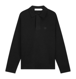 Poloshirt Filling Pieces Strick Bouclé Herren Black