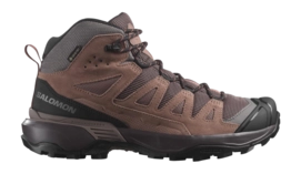 Wanderschuhe Salomon X Ultra 360 Leather Mid GTX Damen Peppercorn / Cognac / Hot Coral