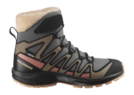 Wanderschuhe Salomon XA Pro V8 Winter WP Kinder Pewter / Black / Peach Fuzz