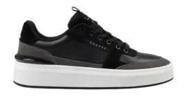 Cruyff Footwear Endorsed Tennis Soft Tumbled Leather/Suede Black/Mid Grey