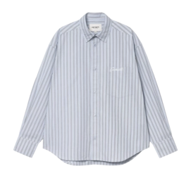 Shirt Carhartt WIP L/S Grimsby Damen Stripe Blue Fog
