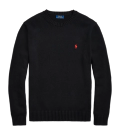 Pull Ralph Lauren Homme Cotton Crewneck Polo Black