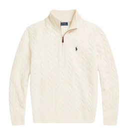 Pullover Ralph Lauren Cable Knit Wool Cashmere Quarter Zip Herren Andover Cream