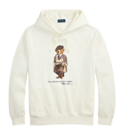 Hoodie Ralph Lauren Men Polo Bear Fleece Hoodie Deckwash White Bear