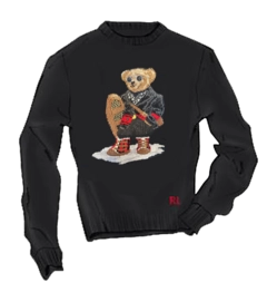 Sweater Ralph Lauren Men LSL PLO Polo Black Holiday Bear