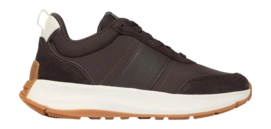 FitFlop Women F-Mode Flow Sneaker Nylon Suede Mix Chocolate Brown/Cream