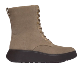 FitFlop Women F-Mode Suede Lace-Up Flatform Ankle Boots Taupe