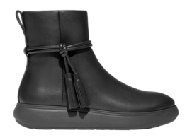 FitFlop Women IQ-Comff Tassel Leather Short Boots All Black