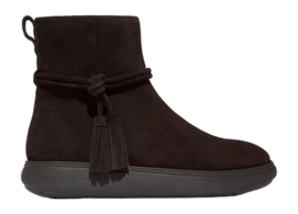 FitFlop Women IQ-Comff Tassel Suede Short Boots Chocolate Brown