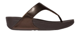 FitFlop Women Lulu Leather Toepost Metallic Chocolate Brown