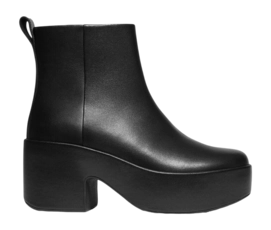 FitFlop Women Platfforms Leather Heeled Ankle Boots All Black